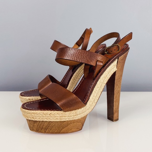 Christian Louboutin Shoes - Christian Louboutin Calfskin Rope Es Cubells 120 Espadrille Platform Heels